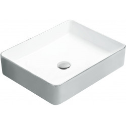 Mexen Estela  Lavoar pe blat  50 x 40 cm, alb/argintiu  - 22105052 Lavoar pe blat fara gaura beterie 467680 Mexen
