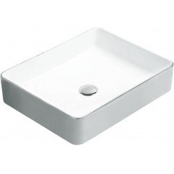 Mexen Estela  Lavoar pe blat  50 x 40 cm, alb/argintiu  - 22105052 Lavoar pe blat fara gaura beterie 467680 Mexen