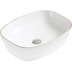 Mexen Lita  Lavoar pe blat  49 x 37 cm, alb/auriu  - 22124905 Lavoar pe blat fara gaura beterie 467680 Mexen