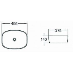 Mexen Lita  Lavoar pe blat  49 x 37 cm, alb/auriu  - 22124905