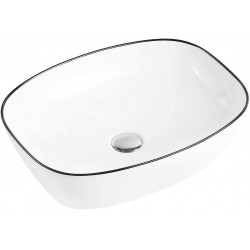 Mexen Lita  Lavoar pe blat  49 x 37 cm, alb/ negru - 22124907 Lavoar pe blat fara gaura beterie 467680 Mexen