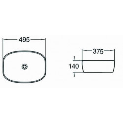 Mexen Lita  Lavoar pe blat  49 x 37 cm, alb/ negru - 22124907