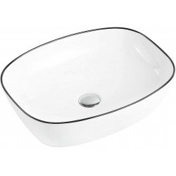 Mexen Lita  Lavoar pe blat  49 x 37 cm, alb/ negru - 22124907 Lavoar pe blat fara gaura beterie 467680 Mexen