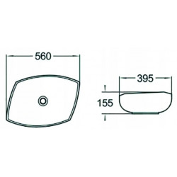 Mexen Gianna  Lavoar pe blat  50 x 39 cm,  alb - 21915600