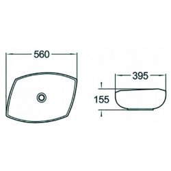 Mexen Gianna  Lavoar pe blat  50 x 39 cm,  alb - 21915600