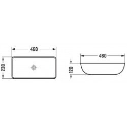 Mexen Klara  Lavoar pe blat  46 x 23 cm,  negru mat - 21564685