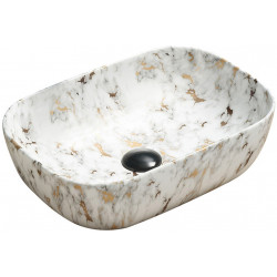 Mexen Rita  Lavoar pe blat  45 x 32 cm,  alb piatra - 21084595 Lavoar pe blat fara gaura beterie 467680 Mexen