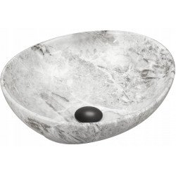 Mexen Elza  Lavoar pe blat  40 x 33 cm,  alb piatra - 21014093 Lavoar pe blat fara gaura beterie 467680 Mexen