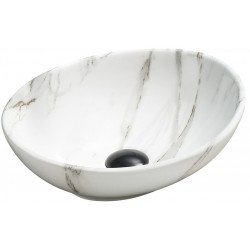 Mexen Elza  Lavoar pe blat  40 x 33 cm,  alb piatra - 21014093 Lavoar pe blat fara gaura beterie 467680 Mexen