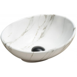 Mexen Elza  Lavoar pe blat  40 x 33 cm,  alb piatra - 21014091 Lavoar pe blat fara gaura beterie 467680 Mexen