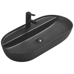 Mexen Adel  Lavoar pe blat  80 x 40 cm,  negru mat - 22168085 Lavoar pe blat fara gaura beterie 467680 Mexen
