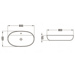Mexen Adel  Lavoar pe blat  80 x 40 cm,  negru mat - 22168085