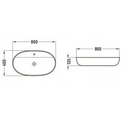 Mexen Adel  Lavoar pe blat  80 x 40 cm,  negru mat - 22168085