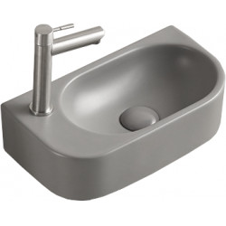 Mexen Viera  Lavoar pe blat  stanga 40 x 21 cm,  gri   mat - 21274061L Lavoar pe blat fara gaura beterie 467680 Mexen