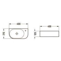 Mexen Viera  Lavoar pe blat   dreapta 40 x 21 cm,  gri   mat - 21274061R