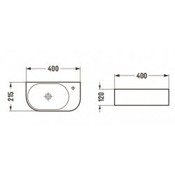Mexen Viera  Lavoar pe blat   dreapta 40 x 21 cm,  gri   mat - 21274061R
