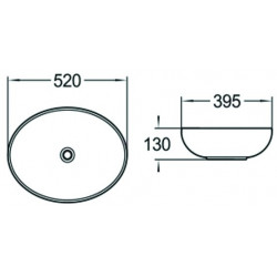 Mexen Jowita  Lavoar pe blat  52 x 39 cm,  negru mat - 21355285