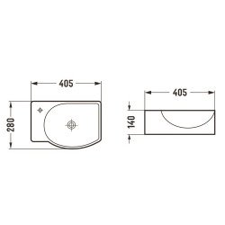 Mexen Mista  Lavoar pe blat   dreapta 40 x 28 cm,  alb - 22174000R