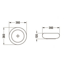 Mexen Lola  Lavoar pe blat  36 x 36 cm,  negru mat - 22213685