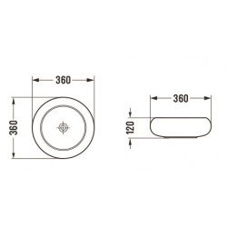 Mexen Lola  Lavoar pe blat  36 x 36 cm,  negru mat - 22213685