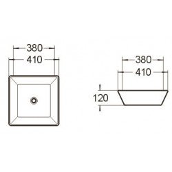 Mexen Pola  Lavoar pe blat  41 x 41 cm,  alb - 22224100