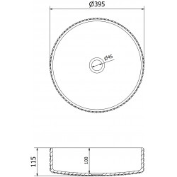 Mexen Aura  sticla  Lavoar pe blat  39 x 39 cm, auriu - 24013950