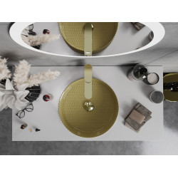Mexen Aura  sticla  Lavoar pe blat  39 x 39 cm, auriu - 24013950