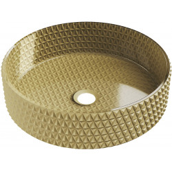 Mexen Aura  sticla  Lavoar pe blat  39 x 39 cm, auriu - 24013950 Lavoar pe blat fara gaura beterie 467680 Mexen