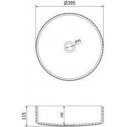 Mexen Aura  sticla  Lavoar pe blat  39 x 39 cm, auriu - 24013950