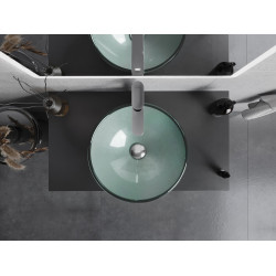 Mexen Mira  sticla  Lavoar pe blat  42 x 42 cm, argintiu  - 24124211 Lavoar pe blat fara gaura beterie 467680 Mexen