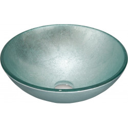 Mexen Mira  sticla  Lavoar pe blat  42 x 42 cm, argintiu  - 24124211 Lavoar pe blat fara gaura beterie 467680 Mexen