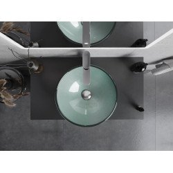 Mexen Mira  sticla  Lavoar pe blat  42 x 42 cm, argintiu  - 24124211 Lavoar pe blat fara gaura beterie 467680 Mexen