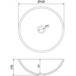 Mexen Mira  sticla  Lavoar pe blat  42 x 42 cm,  alb - 24124230