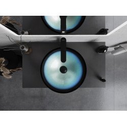 Mexen Mira  sticla  Lavoar pe blat  42 x 42 cm, albastru  - 24124247 Lavoar pe blat fara gaura beterie 467680 Mexen