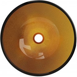 Mexen Mira  sticla  Lavoar pe blat  42 x 42 cm, auriu - 24124250