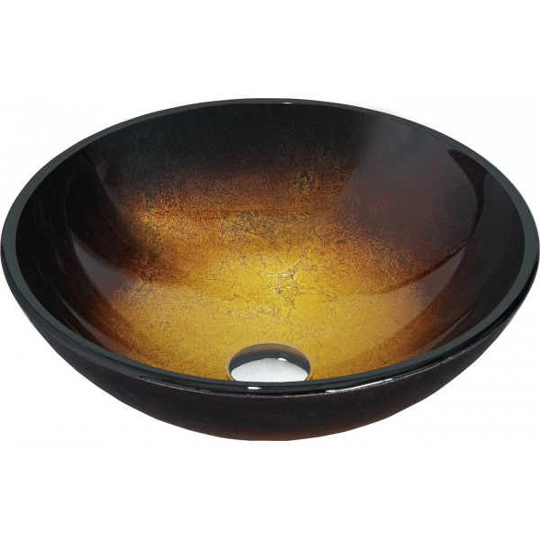 Mexen Mira  sticla  Lavoar pe blat  42 x 42 cm, auriu - 24124251