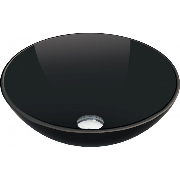 Mexen Mira  sticla  Lavoar pe blat  42 x 42 cm,  negru - 24124270