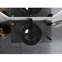 Mexen Mira  sticla  Lavoar pe blat  42 x 42 cm,  negru - 24124270