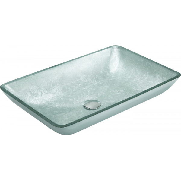Mexen Megan  sticla  Lavoar pe blat  56 x 36 cm, argintiu  - 24135611