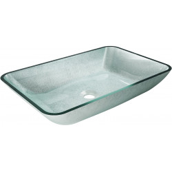 Mexen Megan  sticla  Lavoar pe blat  56 x 36 cm, argintiu  - 24135611 Lavoar pe blat fara gaura beterie 467680 Mexen