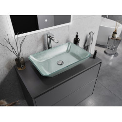Mexen Megan  sticla  Lavoar pe blat  56 x 36 cm, argintiu  - 24135611