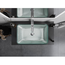 Mexen Megan  sticla  Lavoar pe blat  56 x 36 cm, argintiu  - 24135611