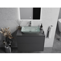 Mexen Megan  sticla  Lavoar pe blat  56 x 36 cm, argintiu  - 24135611