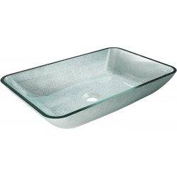 Mexen Megan  sticla  Lavoar pe blat  56 x 36 cm, argintiu  - 24135611