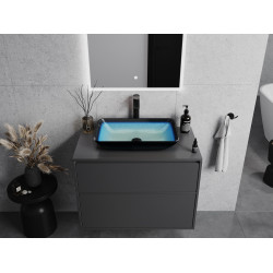 Mexen Megan  sticla  Lavoar pe blat  56 x 36 cm, albastru  - 24135647