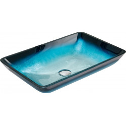 Mexen Megan  sticla  Lavoar pe blat  56 x 36 cm, albastru  - 24135647 Lavoar pe blat fara gaura beterie 467680 Mexen