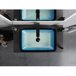 Mexen Megan  sticla  Lavoar pe blat  56 x 36 cm, albastru  - 24135647