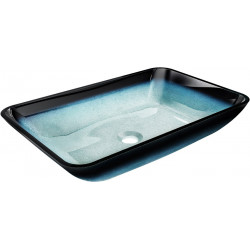 Mexen Megan  sticla  Lavoar pe blat  56 x 36 cm, albastru  - 24135647 Lavoar pe blat fara gaura beterie 467680 Mexen