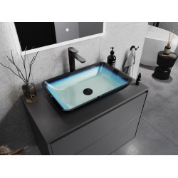 Mexen Megan  sticla  Lavoar pe blat  56 x 36 cm, albastru  - 24135647