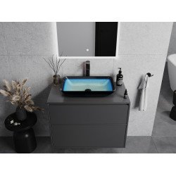 Mexen Megan  sticla  Lavoar pe blat  56 x 36 cm, albastru  - 24135647